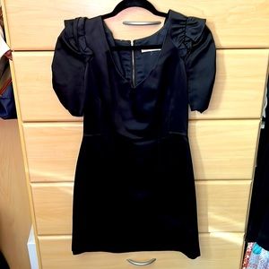 Rebecca Taylor Black Satin Cocktail Dress